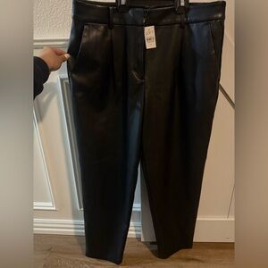 LOFT Black Faux Leather Pants